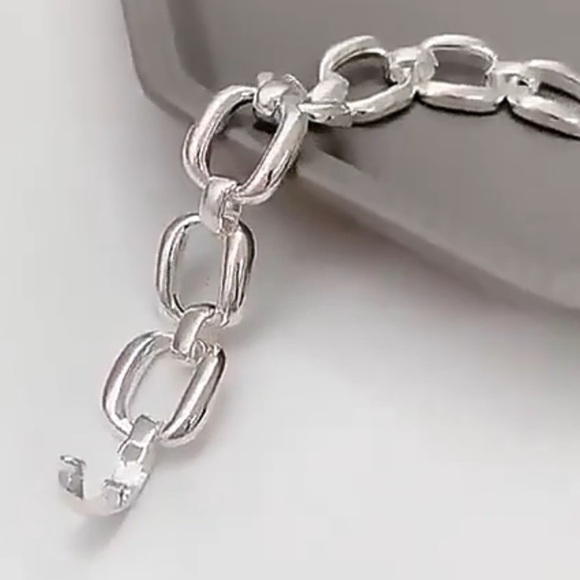 NEW Chunky 925 Sterling Silver Chain Link Bracelet - Picture 7 of 10